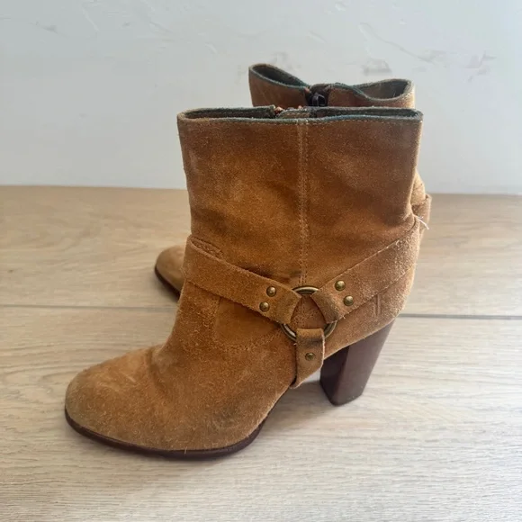 Frye Brown Suede Ankle Heels Size 7.5 - Picture 4 of 7